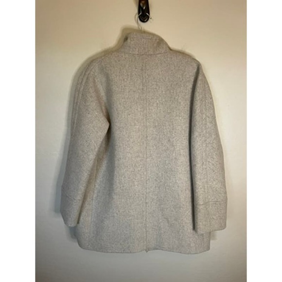 J. Crew Factory | Gray "City Coat" Long Line Wool Blend Coat with Zip Size 14 - Picture 9 of 9